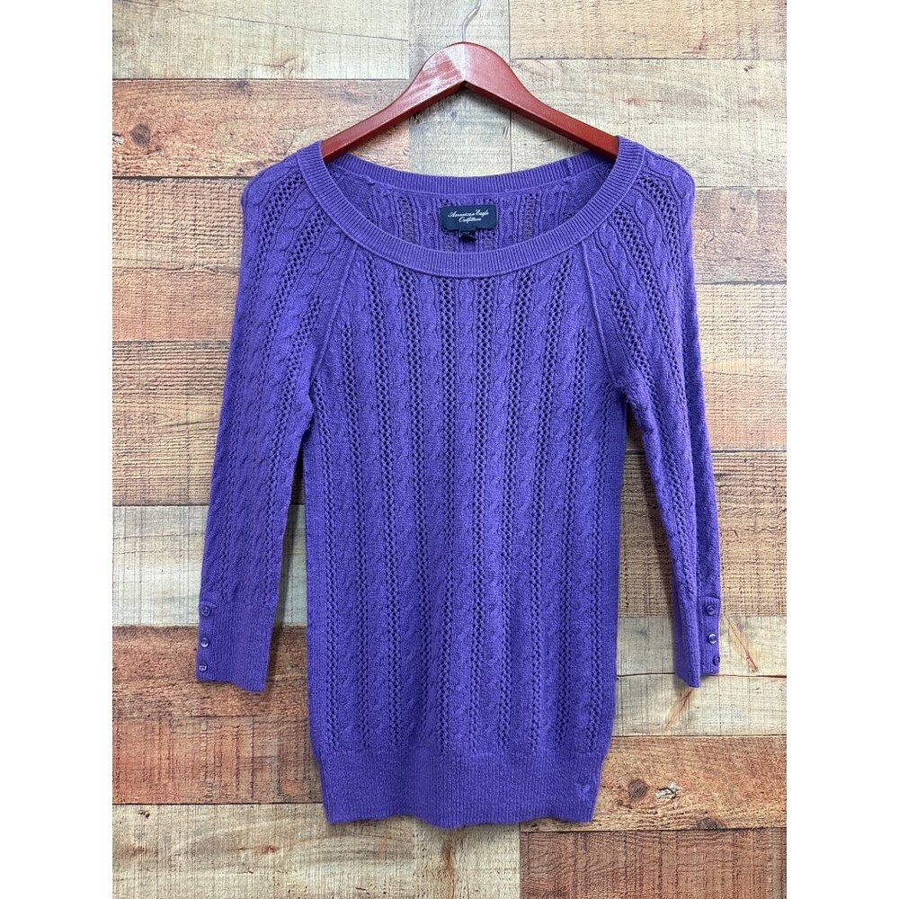 American Eagle Outfitters Purple Knit Sweater S/P Womens Fashionable